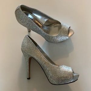 Silver sparkley heels